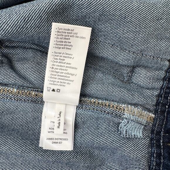 Paige Rowan Jacket Shearling Collar Dark Denim Jacket Jamee Distressed -Small - Picture 12 of 13